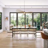 Set of 2 rattan dining side chairs with stainless steel base for modern dining rooms main product image