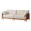 Modern Three-Seater Upholstered Sleeper Sofa with Retractable Solid Wood Frame