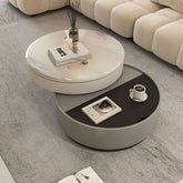 Rotating round coffee table with durable microcrystalline stone top for modern living rooms main product image