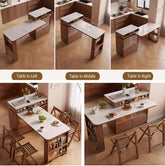 1.4M Solid Oak Island Table With Rotating Design - Walnut Main Product Image