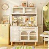 Wood sideboard with perforated doors for stylish storage and organization main product image