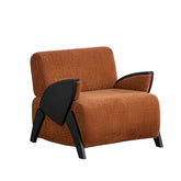 Accent arm chair with fixed back and armrest, available in solid color, striped, and floral patterns