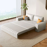 Modern leather upholstered sleeper sofa bed with storage space, measuring 62.99 inches main product image
