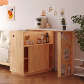 Expandable solid wood bar table with adjustable length for versatile home use main product image