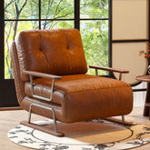Cocochairs Foldable Sofa Bed in Caramel Eco-Leather – 4-in-1 Convertible Chair, Chaise & Bed