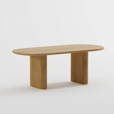 Oval dining table made of solid ash wood with a smooth finish, perfect for modern dining rooms main product image