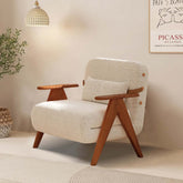 Foldable reclining sofa with armrest in cotton linen fabric for comfortable seating main product image