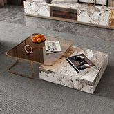 Rectangular coffee table with two drawers for storage and combination design main product image