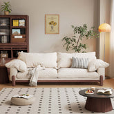 Wooden three-seater sofa with armrests offering oversized comfort and stylish design main product image