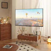 Small modern movable wooden TV stand and media console for living room main product image