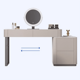 Gray solid wood makeup vanity set with stool and mirror for bedroom dressing