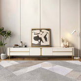 Rectangle TV stand with elegant marbling slate top for a luxury living room setup main product image