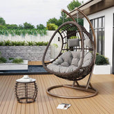 Tropical alloy framed porch swing egg chair with stand and chain included main product image