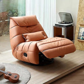 Orange adjustable angle Leath-Aire lounge chair with caterpillar design, single sofa style main product image