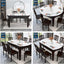 53 Inch Ebony Marble Dining Set With 6 Chairs Main Product Image