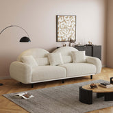 Modern 84-inch upholstered sofa with cozy Sherpa fabric, perfect for stylish living rooms main product image