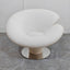 High-back modern papasan chair with linen blend upholstery and reclining feature