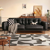 Comfortable French vintage leather sofa with luxurious design and classic style main product image