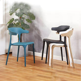 Stackable Nordic acrylic dining chair with armrest and clear acrylic legs main product image