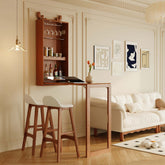 Foldable solid wood bar table organizer for compact and stylish storage main product image