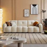 Three seater modern sofa with cat scratch resistant cloth fabric for durable comfort main product image