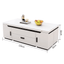 White lift-top coffee table with storage and stools, perfect for compact living spaces
