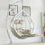 Two-seater metal porch swing egg chair with stand, cushions, and chain included
