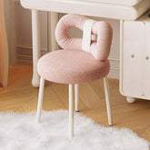 Gentle pink vintage butterfly chair with creamy finish, perfect for makeup and vanity use main product image