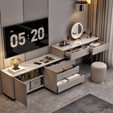 Modern minimalist makeup vanity with storage cabinet, perfect for stylish and elegant spaces