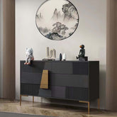 Wooden storage cabinet sideboard with multiple shelves for organized buffet storage main product image