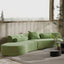 Modern green curved velvet sectional sofa with pillows, 4-seater upholstered couch, 109 inches long main product image