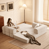 Elegant soft velvet 3-seater sofa bed with modern design and easy maintenance