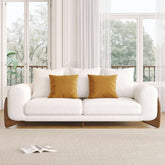 Modern 3 seater sofa with solid wood legs, 89 inches long, perfect for contemporary living rooms main product image