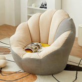 Lemon color cotton blend Papasan chair with slipcover and sewn pillow back accent main product image