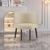 Set of 2 modern white faux leather dining chairs with metal legs, perfect for contemporary dining rooms main product image