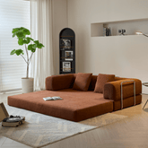 Convertible sofa bed upholstered with soft corduroy fabric, measuring 78.7 inches main product image