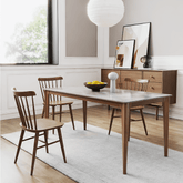 Rectangular slate wooden dining table measuring 53.5 inches, seating up to 6 people main product image