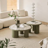 Green terrazzo coffee table set with modern design for stylish living rooms main product image