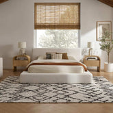 Modern upholstered bed in queen and king sizes with stylish design and comfortable fabric main product image