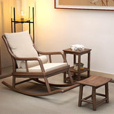 Chalk Art Deco Upholstered Rocking Armchair front view