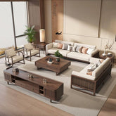 Elegant Settee with Natural Walnut Wood