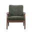 Detail of wooden armrests on chair