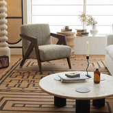 Ergonomic Oak Wood Arm Chair front view