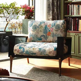 Glam Cerulean Arm Chair floral pattern