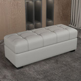 Minimalist Rectangular Storage Ottoman in Gray