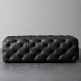 Minimalist solid color tufted sitting bench in black