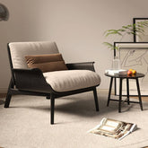 Minimalist white arm chair with cushion back