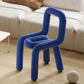 Modern upholstered vanity stool in blue