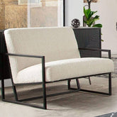 Modish Solid Color White Accent Chair Front View