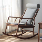 Retro Auburn Wooden Ergonomic Rocking Accent Chair from the side